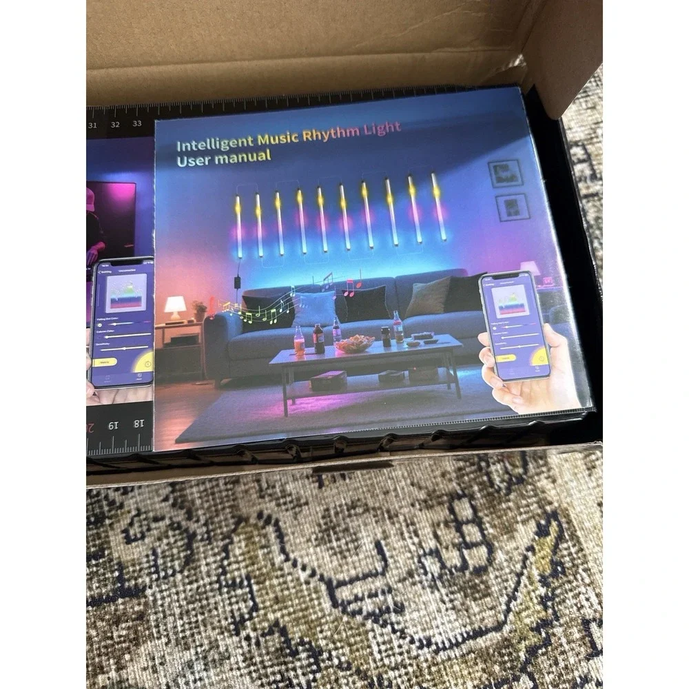 RGB Music Sync LED Light Bars Wall Kit App Control 16 Million Colors NEW